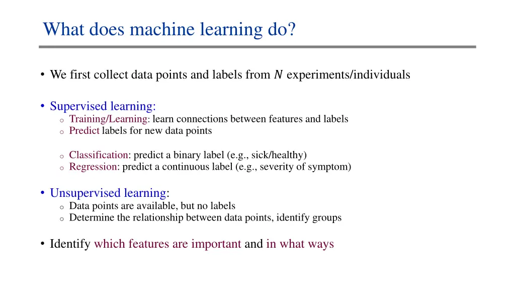 what does machine learning do