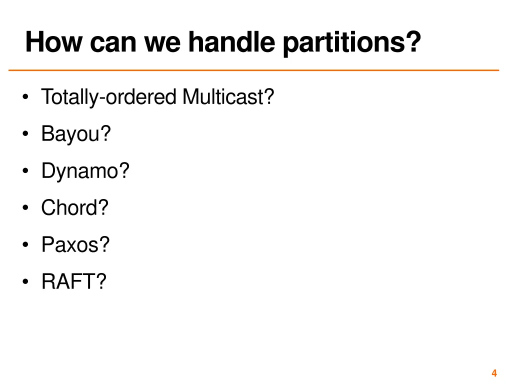 how can we handle partitions