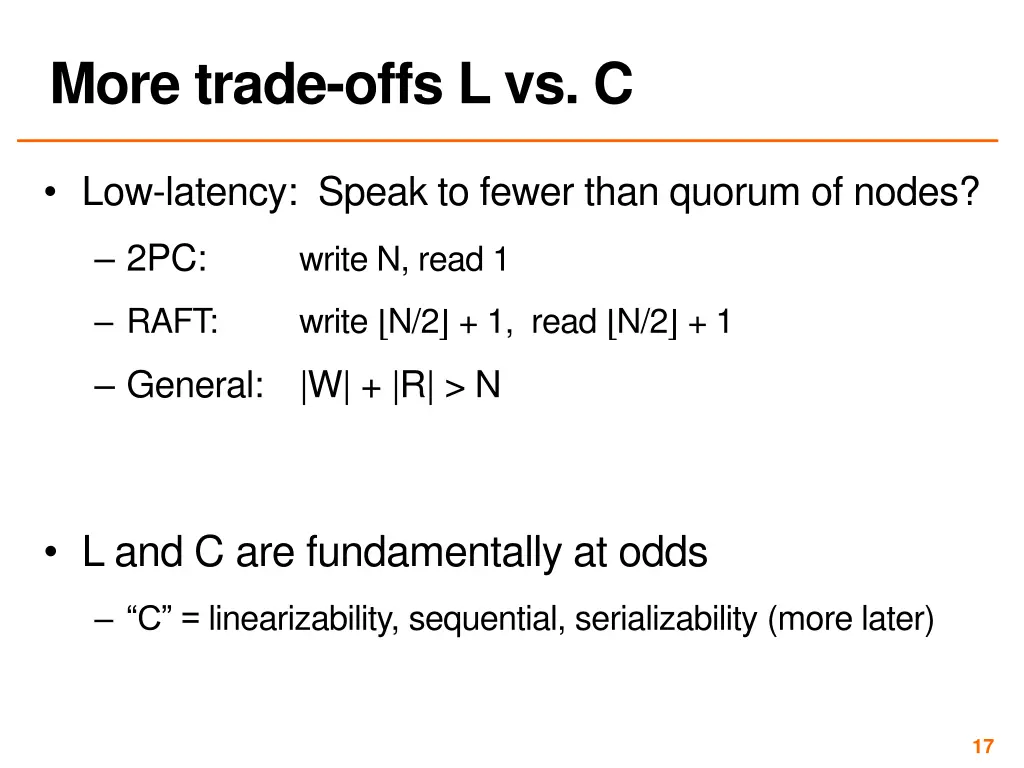 more trade offs l vs c