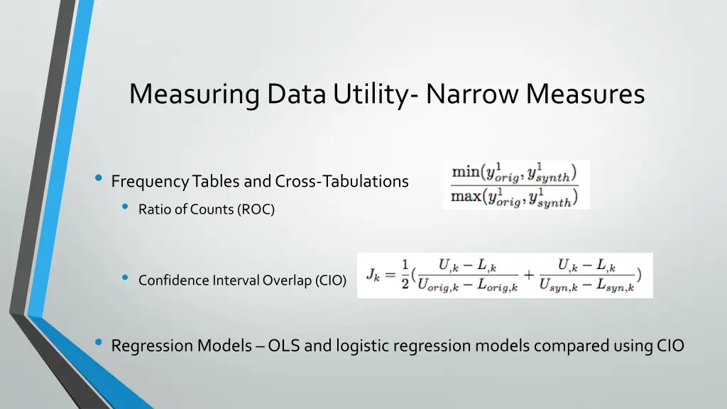 measuring data utility narrow measures