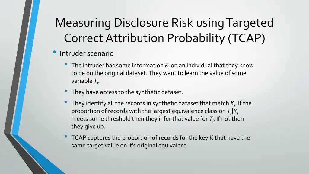 measuring disclosure risk using targeted correct