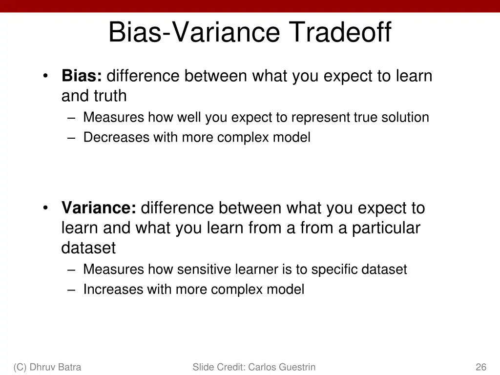 bias variance tradeoff