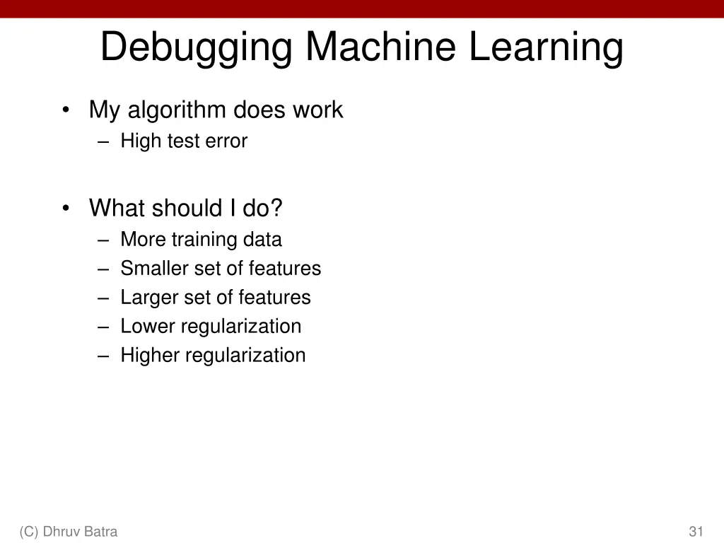 debugging machine learning