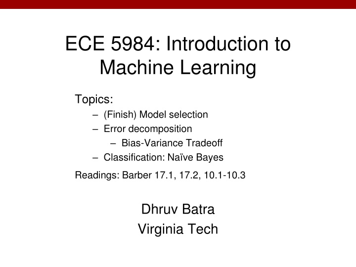 ece 5984 introduction to machine learning