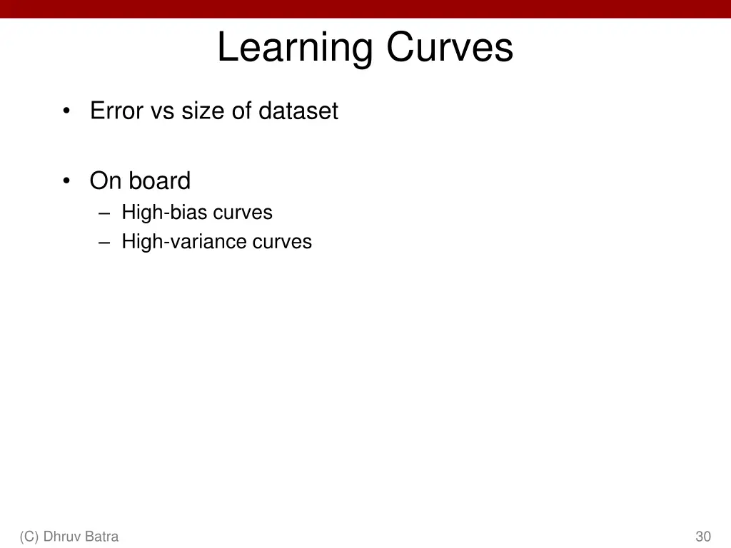 learning curves