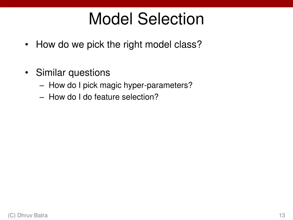 model selection