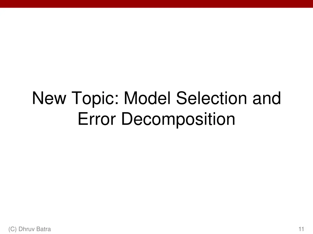 new topic model selection and error decomposition