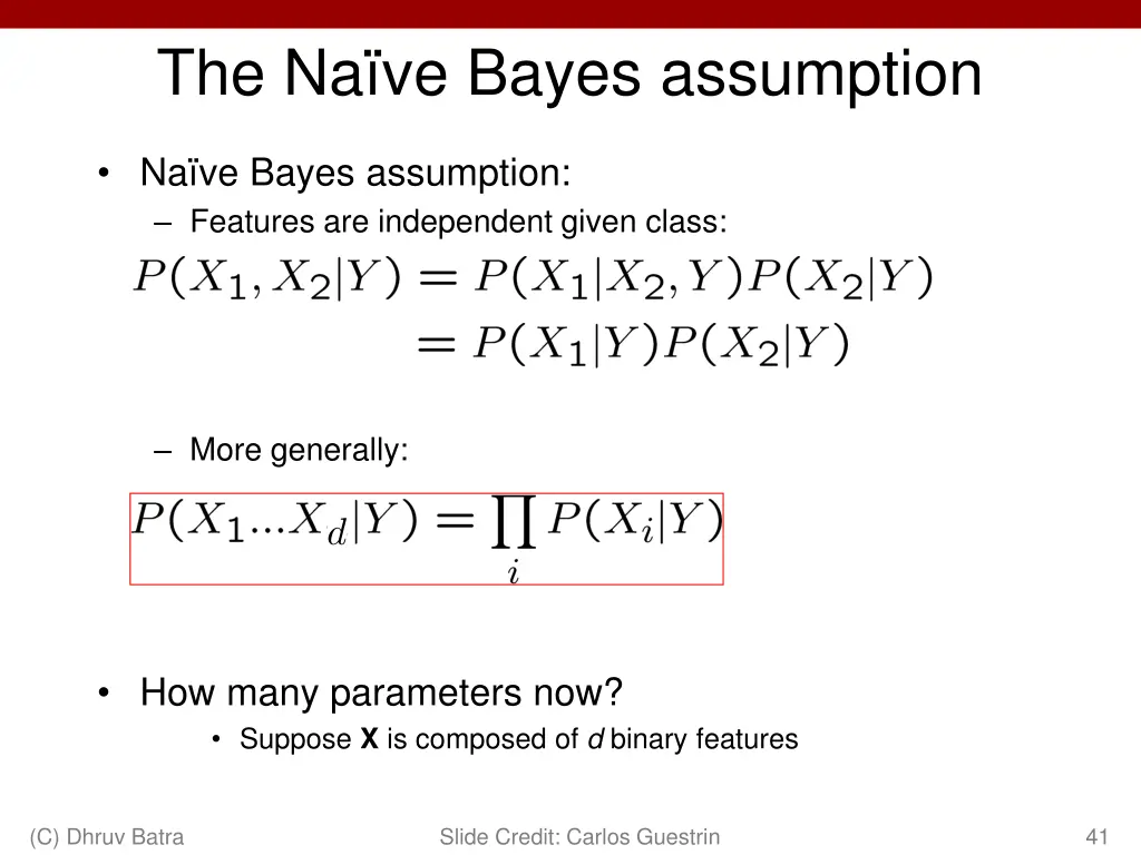 the na ve bayes assumption