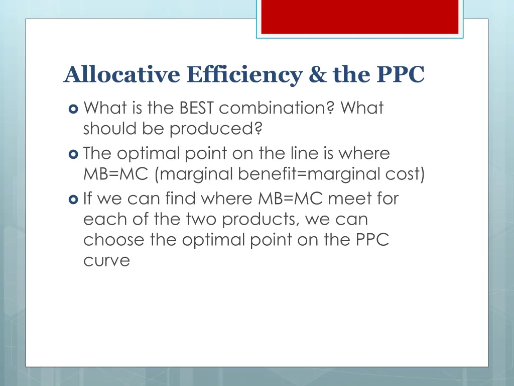 allocative efficiency the ppc