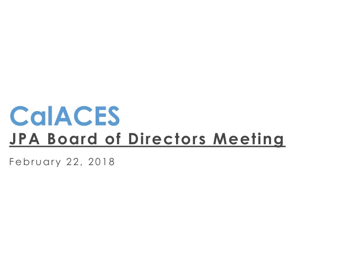 calaces jpa board of directors meeting