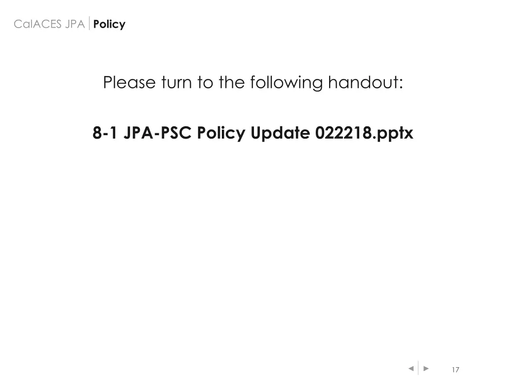 calaces jpa policy