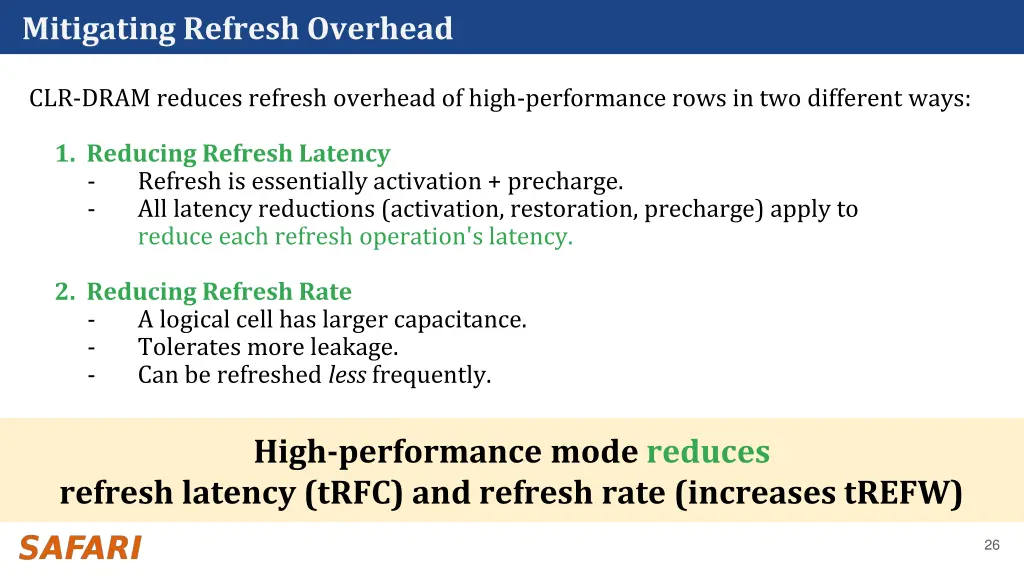 mitigating refresh overhead