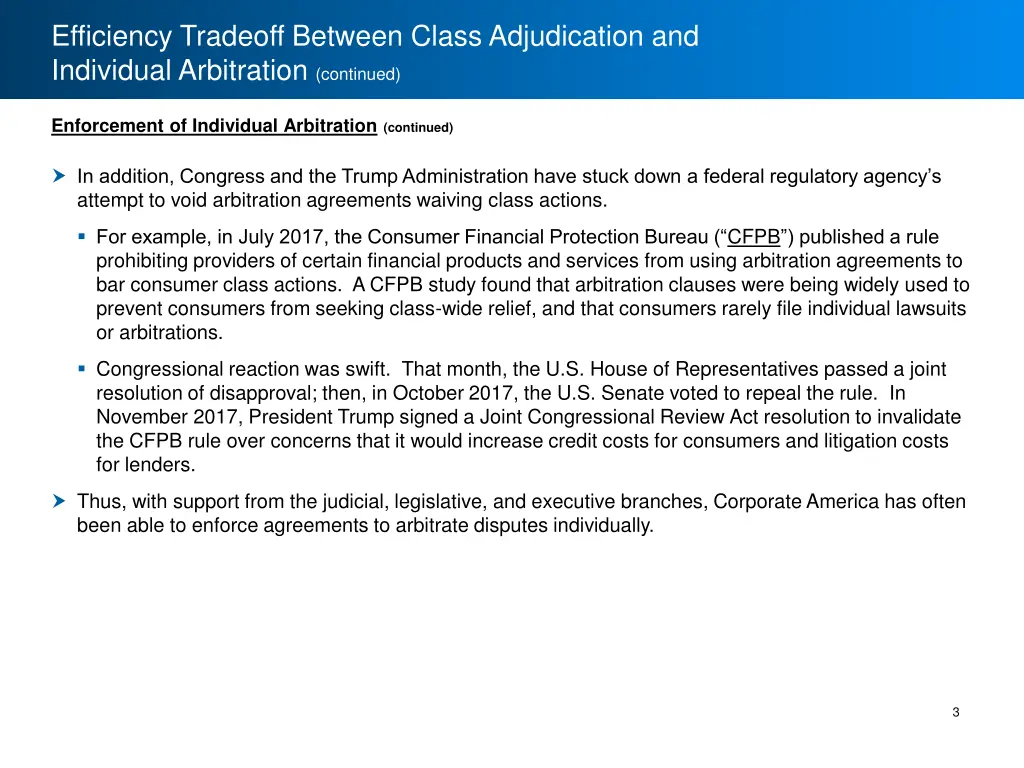 efficiency tradeoff between class adjudication 1