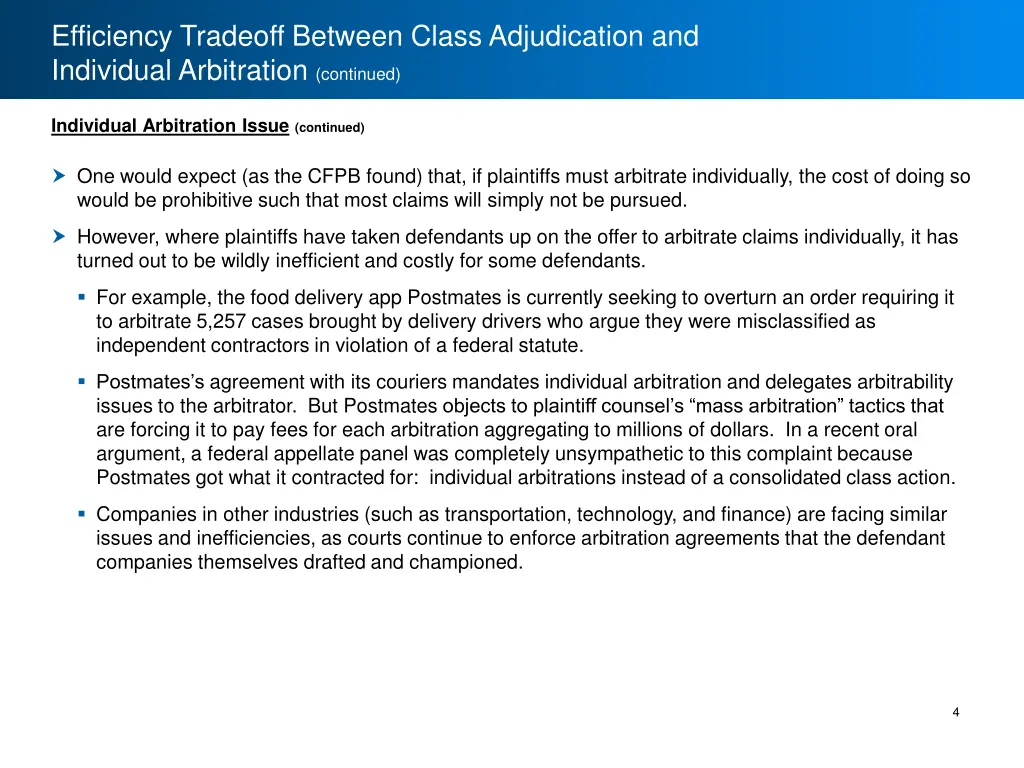 efficiency tradeoff between class adjudication 2