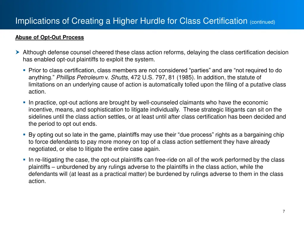 implications of creating a higher hurdle 2