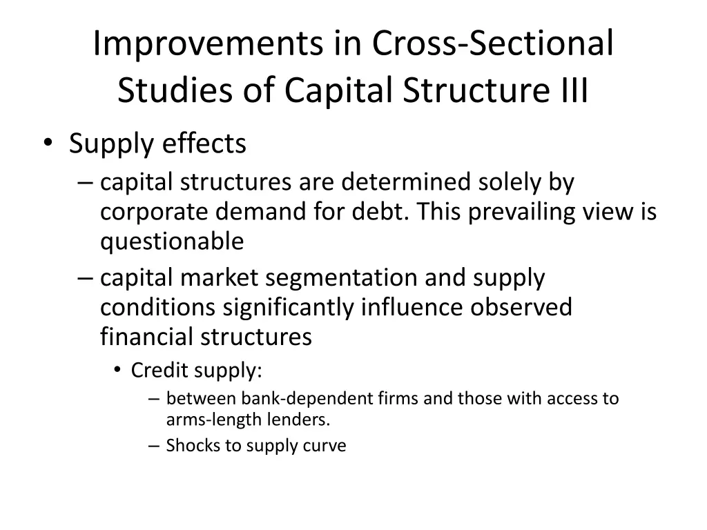 improvements in cross sectional studies 2