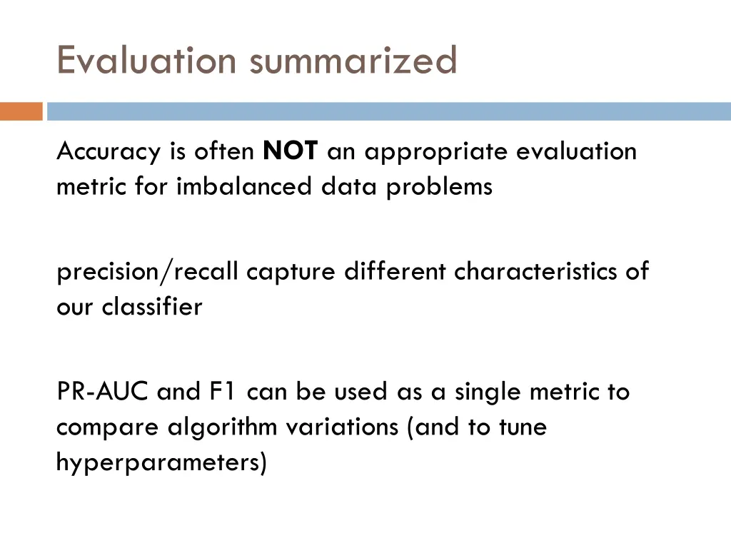 evaluation summarized