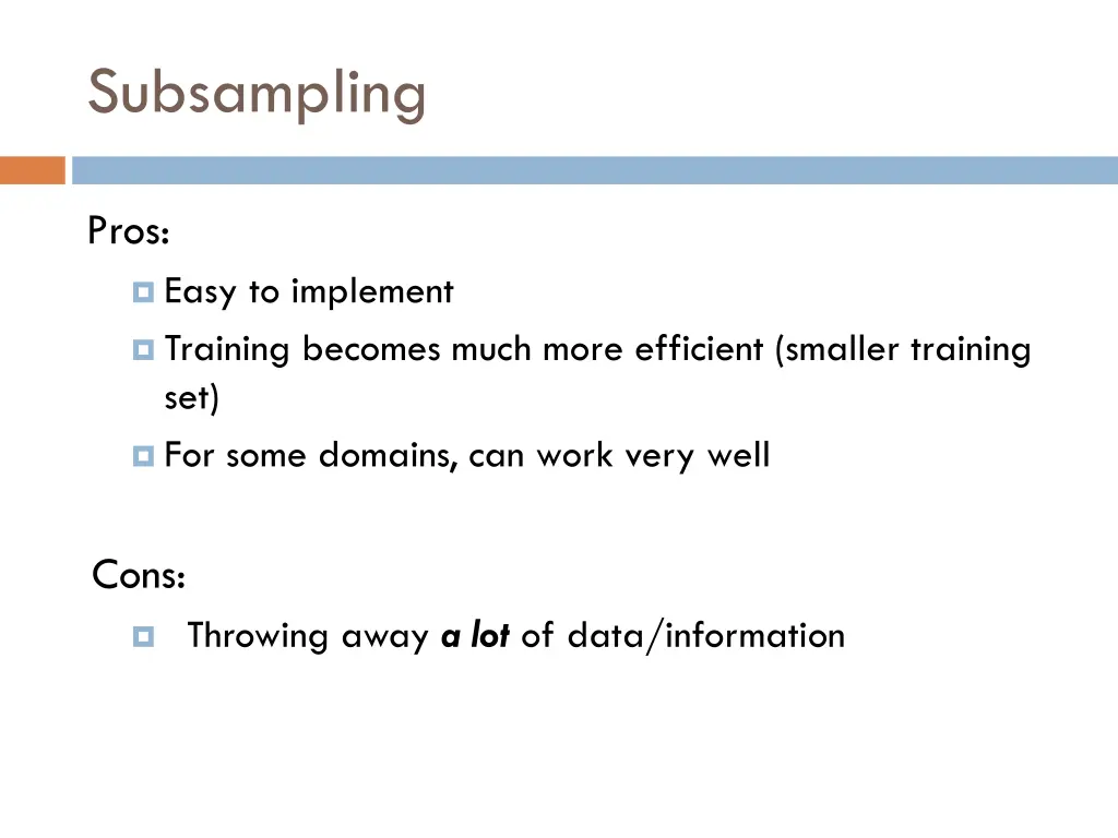 subsampling