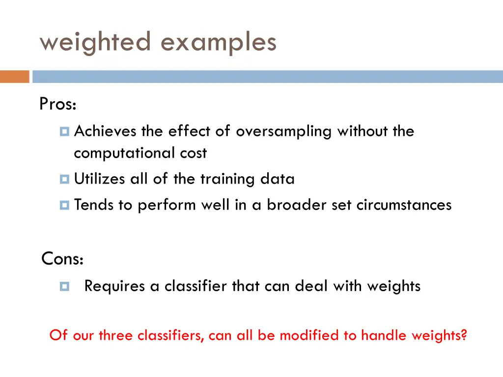 weighted examples