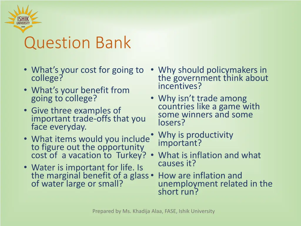 question bank