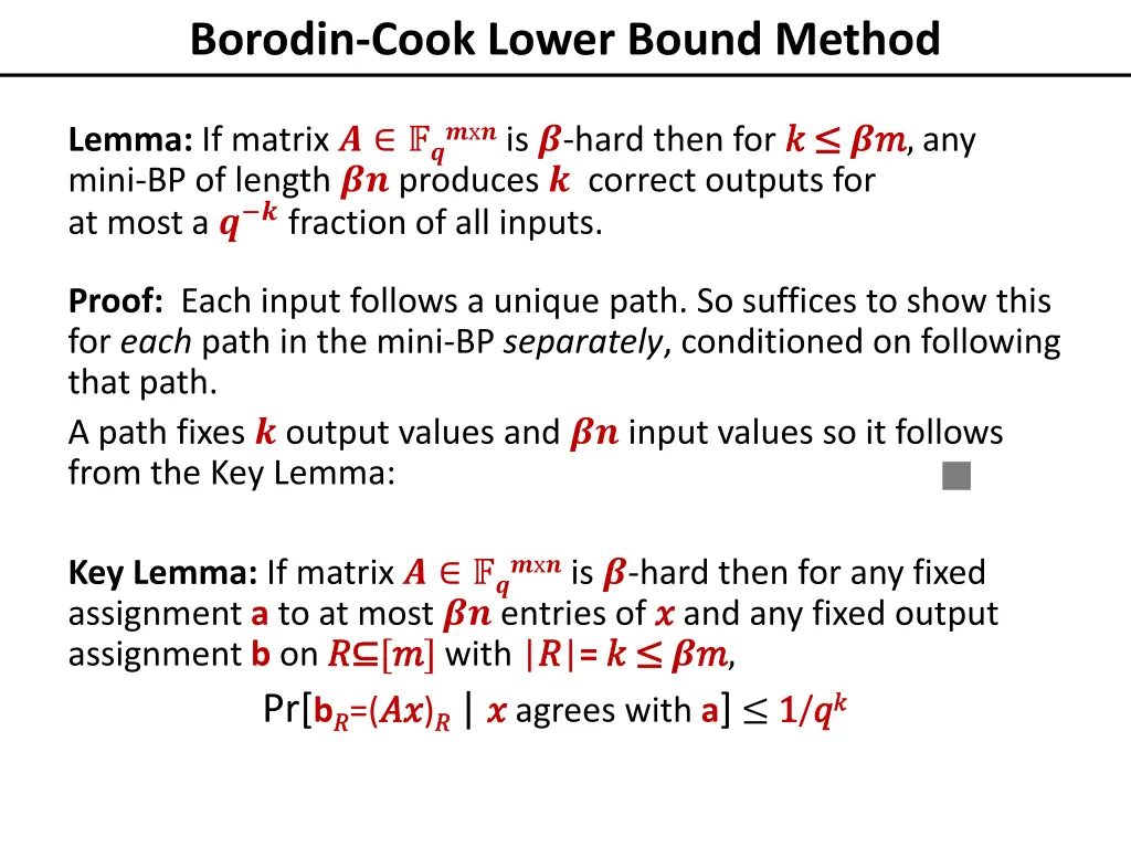 borodin cook lower bound method 2