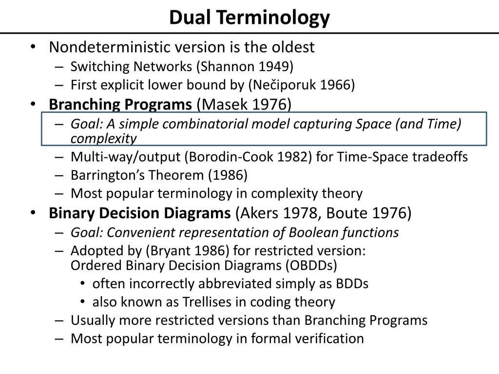 dual terminology