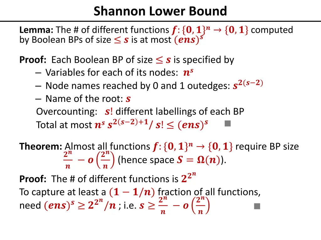 shannon lower bound