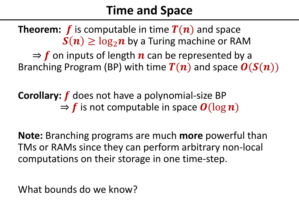 time and space