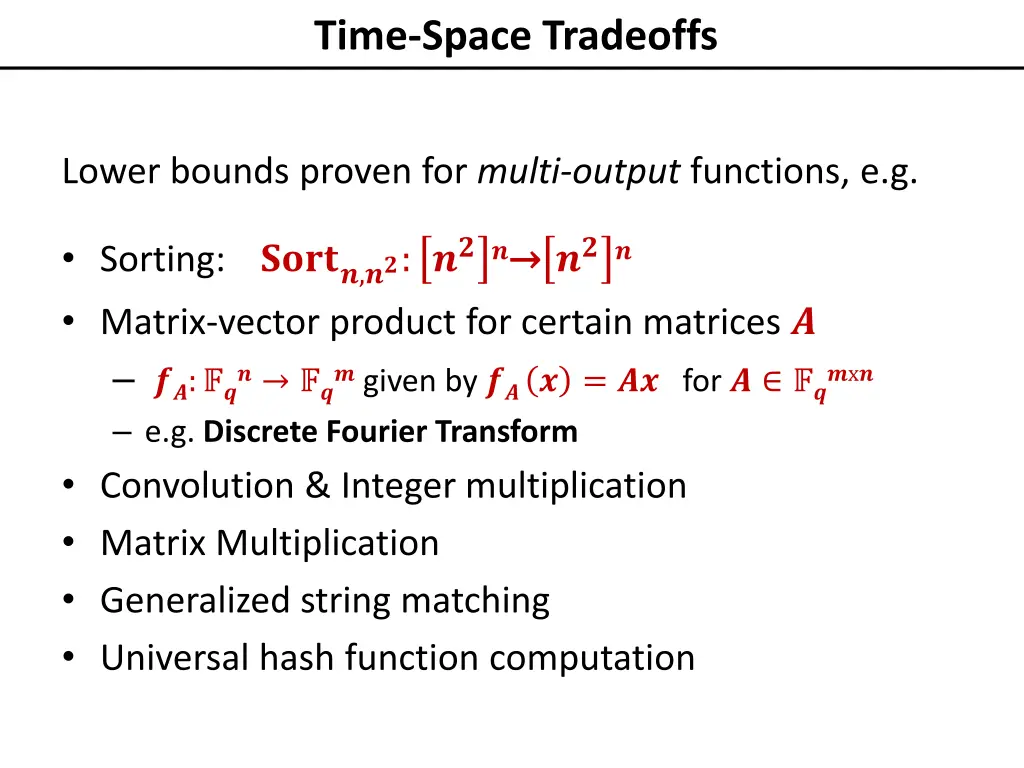 time space tradeoffs