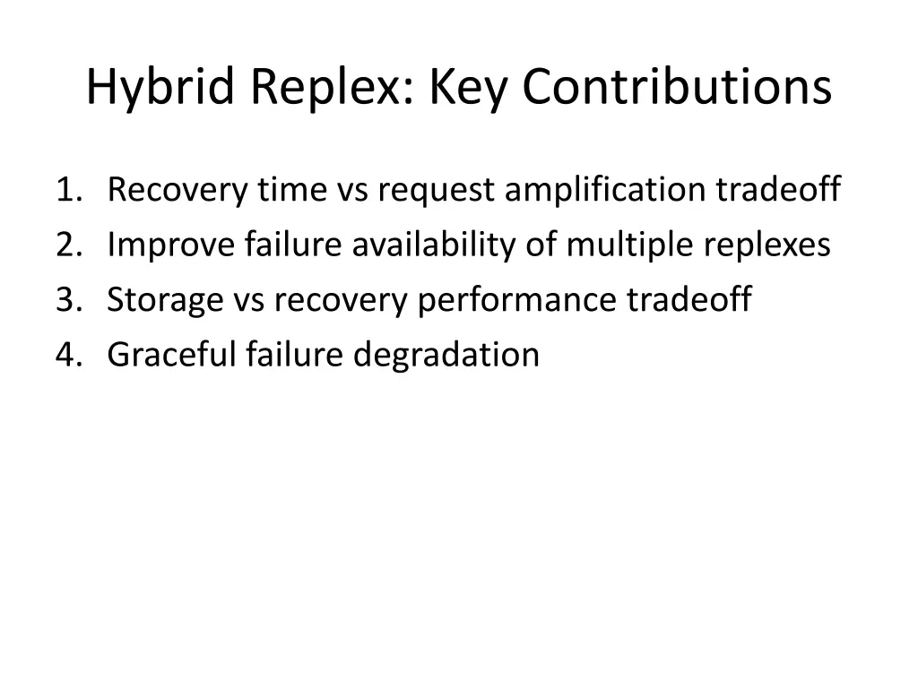 hybrid replex key contributions