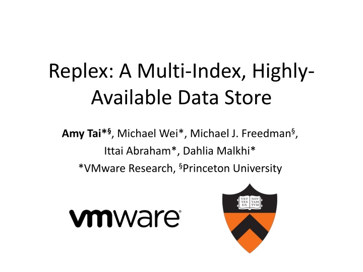 replex a multi index highly available data store