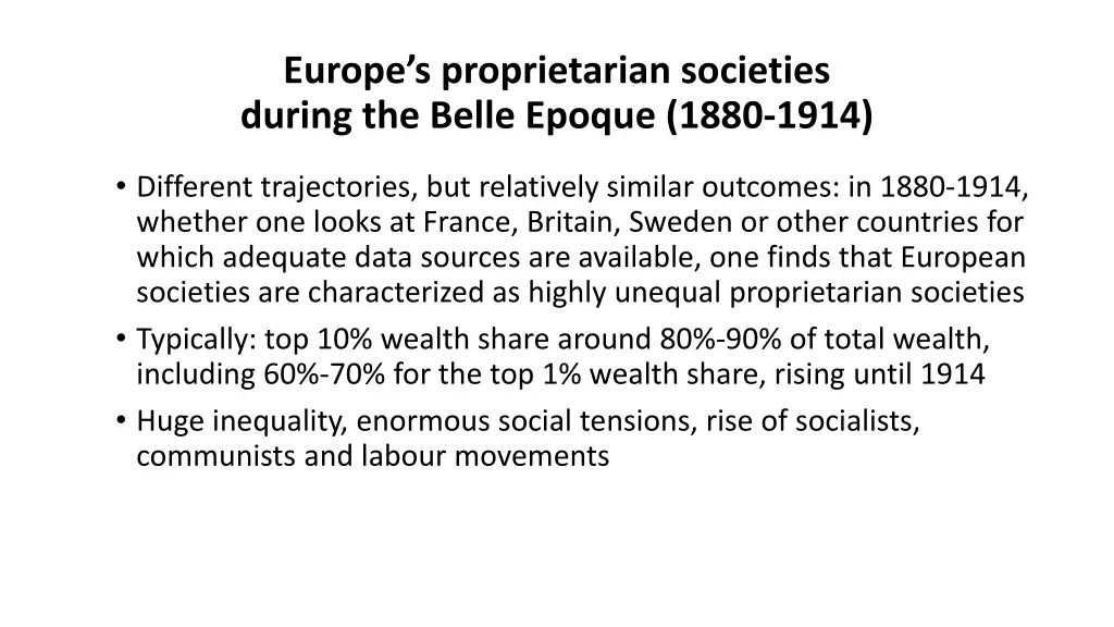 europe s proprietarian societies during the belle