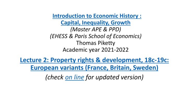 introduction to economic history capital