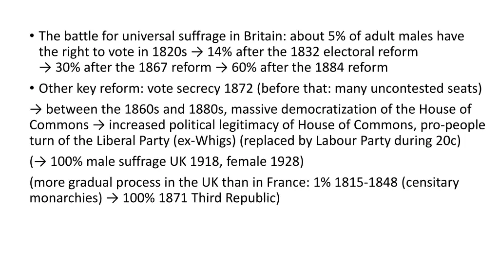 the battle for universal suffrage in britain