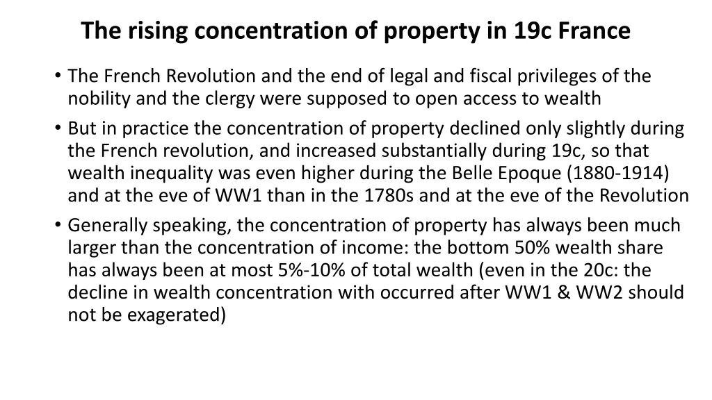 the rising concentration of property in 19c france