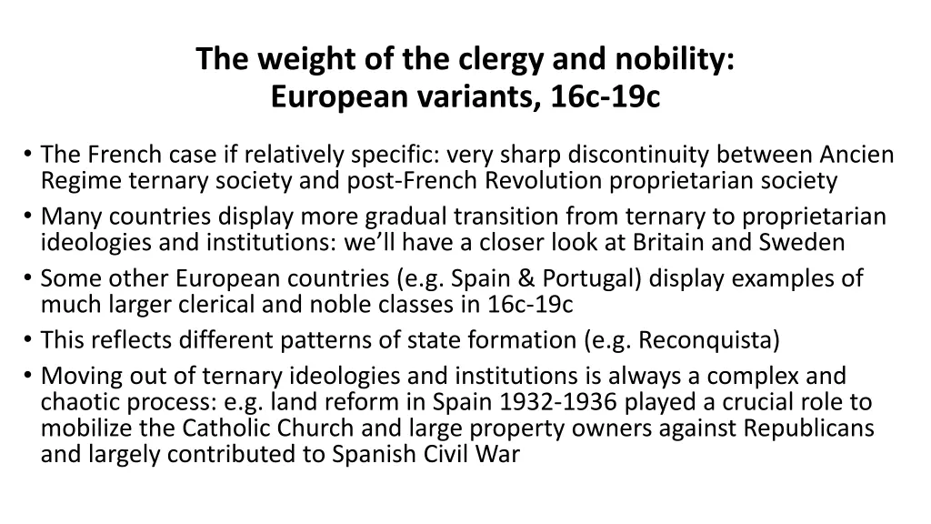 the weight of the clergy and nobility european