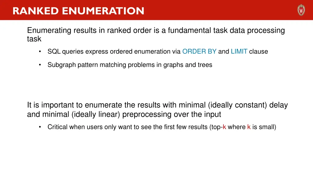 ranked enumeration