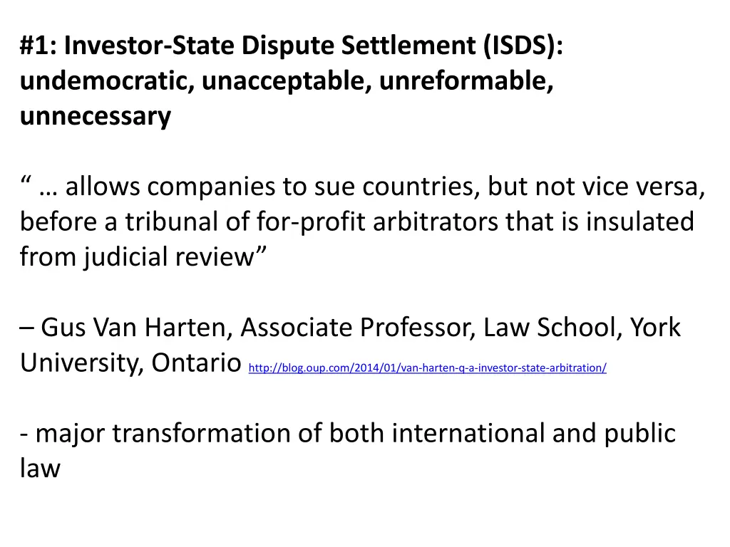 1 investor state dispute settlement isds