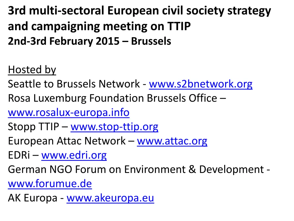 3rd multi sectoral european civil society