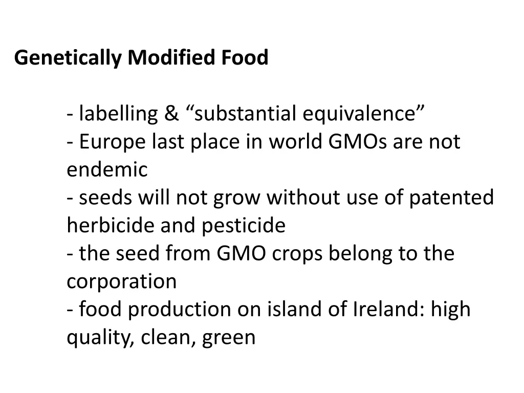 genetically modified food