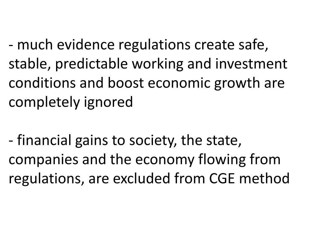 much evidence regulations create safe stable