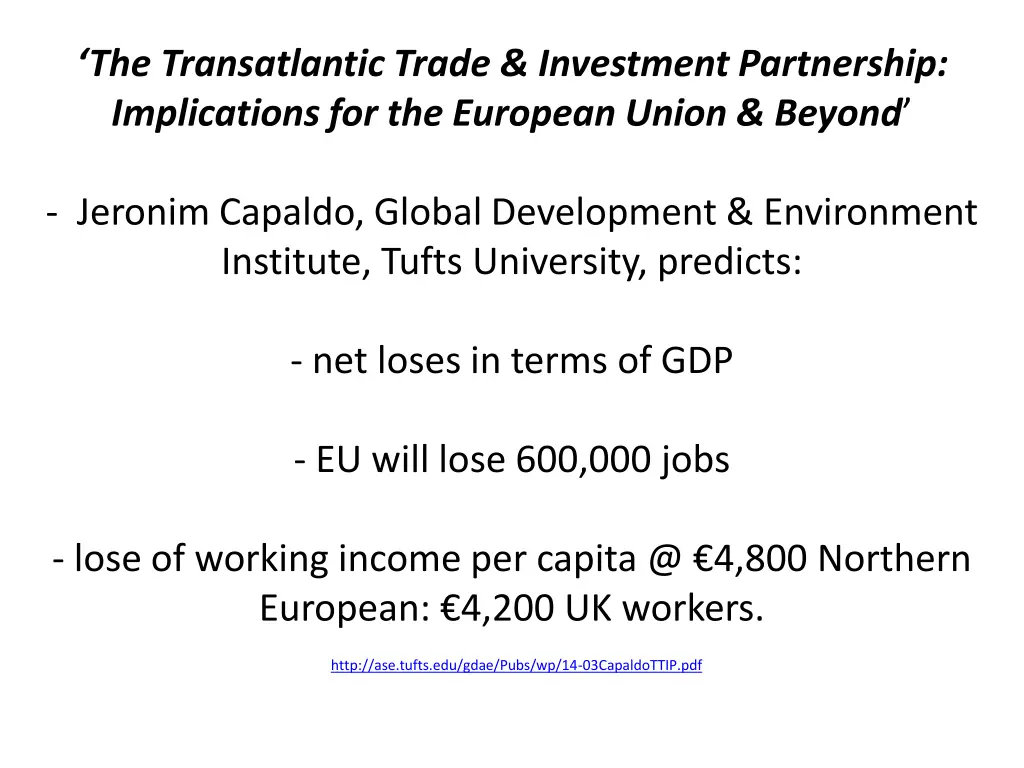 the transatlantic trade investment partnership