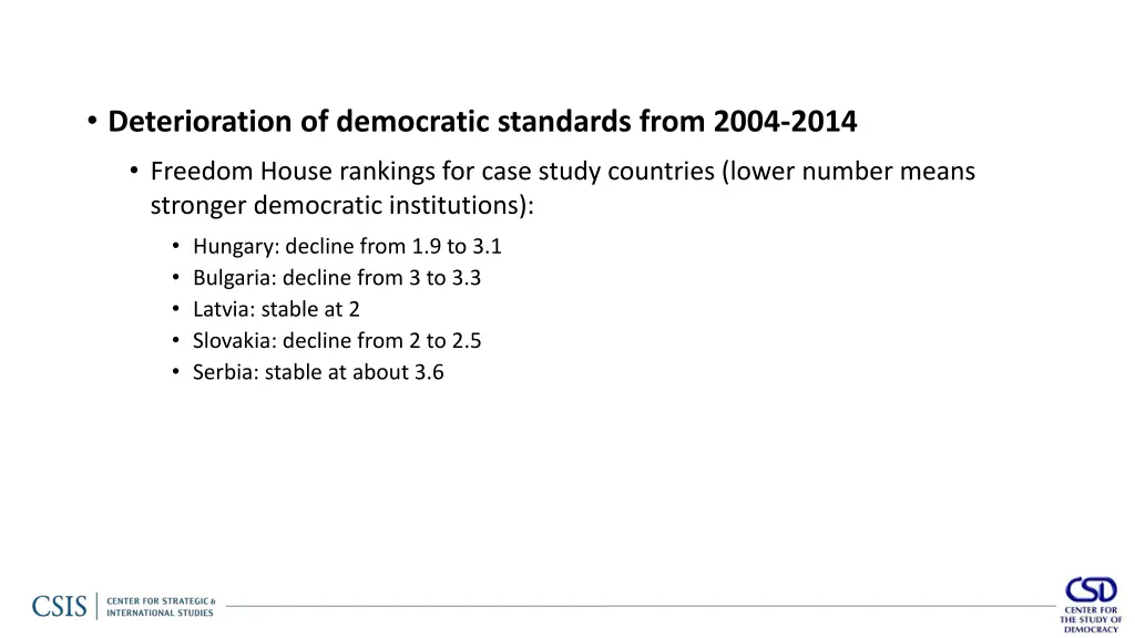 deterioration of democratic standards from 2004