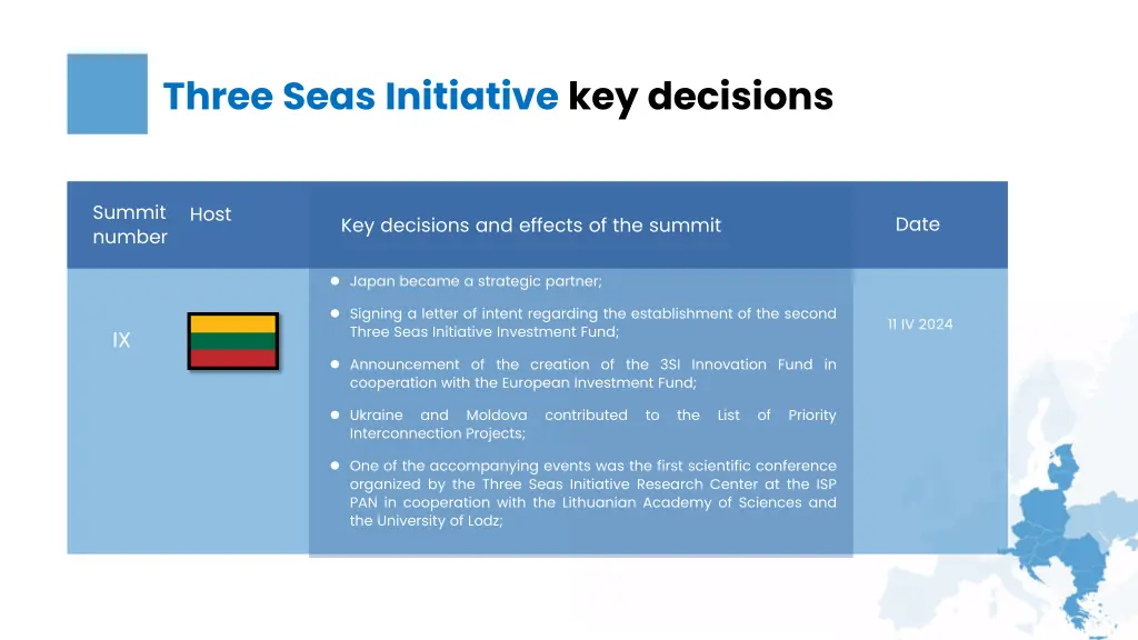 three seas initiative key decisions 6