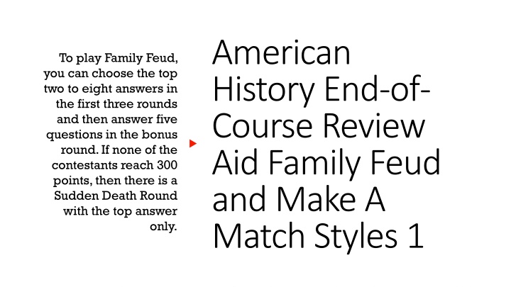 american history end of course review aid family