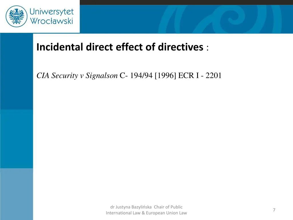 incidental direct effect of directives