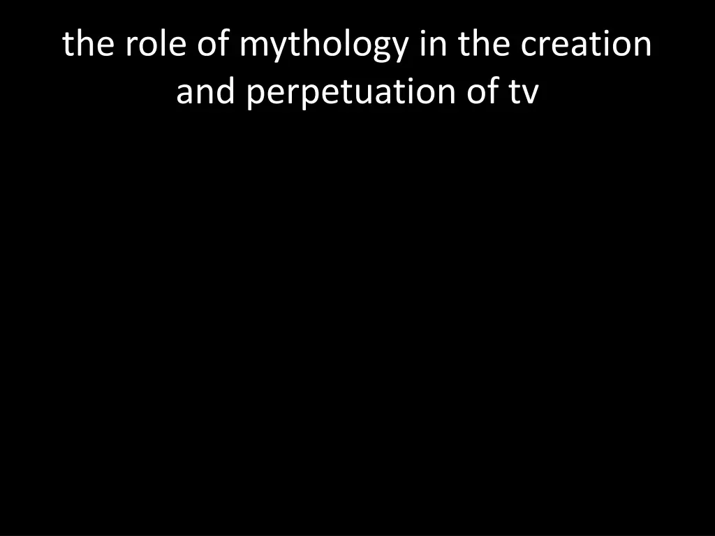 the role of mythology in the creation 1