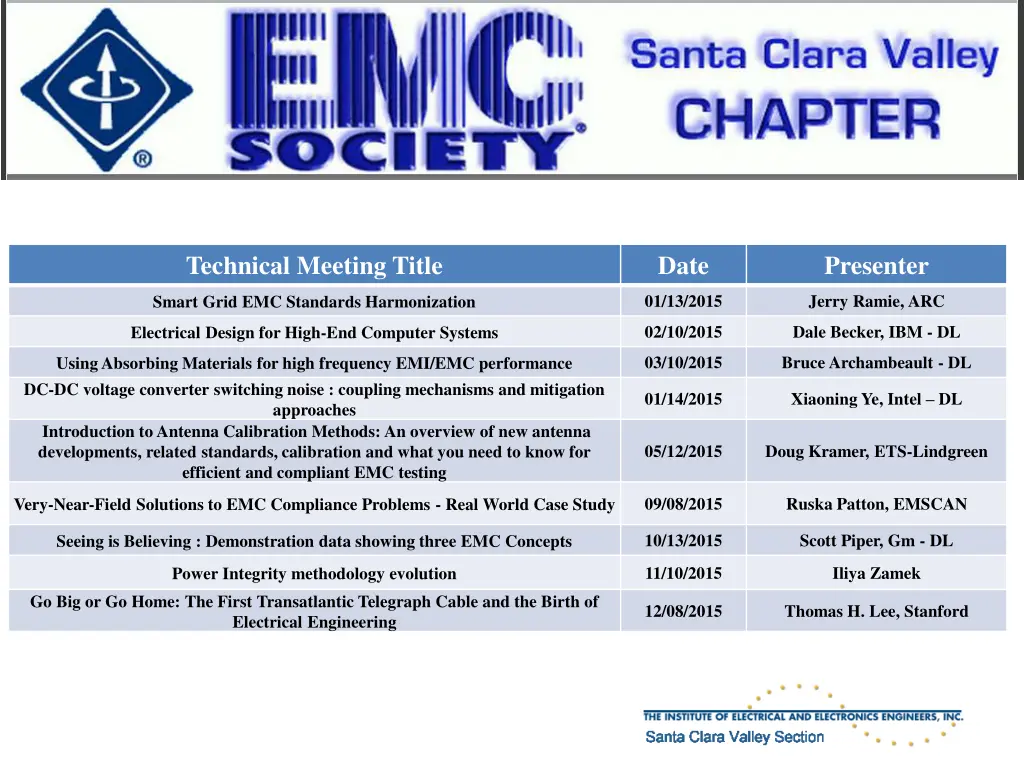 technical meeting title