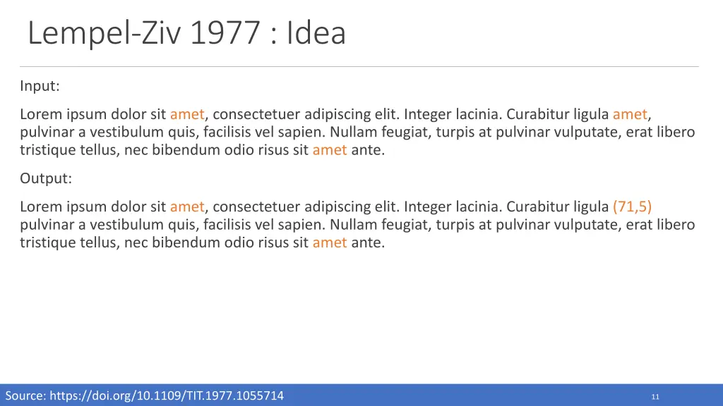 lempel ziv 1977 idea