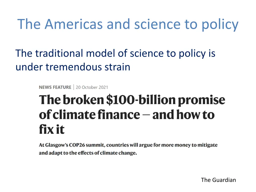 the americas and science to policy 1